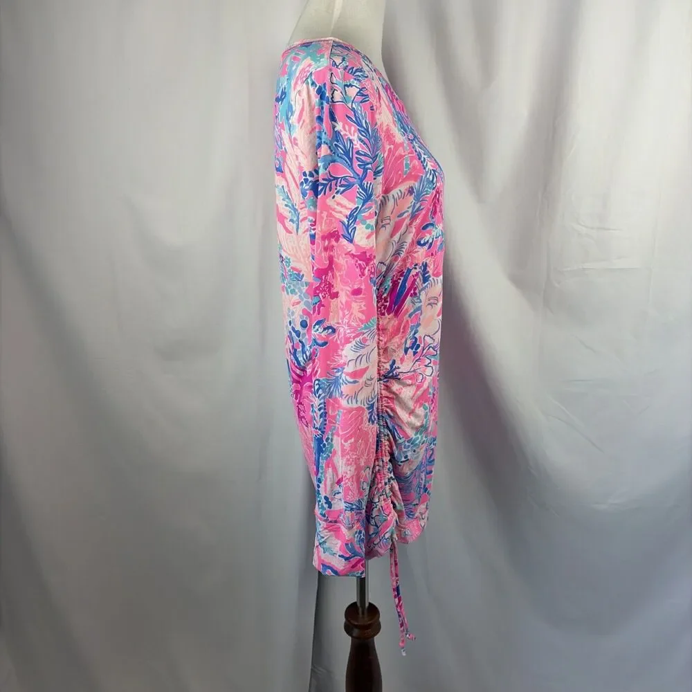 Lilly Pulitzer Convertible Rash Guard Top Mini Dress Sz XL Coverup Aquadesiac